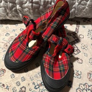 VANS Red Plaid Pattern Shoes